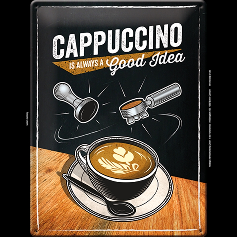 Nostalgic-Art Large Sign Cappuccino Good Idea 30x40x0.5cm/Product Detail/Posters & Prints