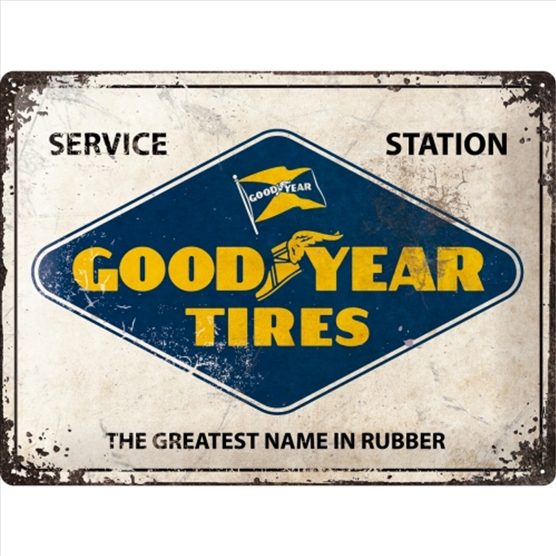 Nostalgic-Art Large Sign Goodyear - Logo White 30x40x0.5cm/Product Detail/Posters & Prints