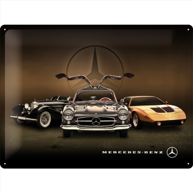 Nostalgic-Art Large Sign Mercedes-Benz 3 Cars 30x40x0.5cm/Product Detail/Posters & Prints