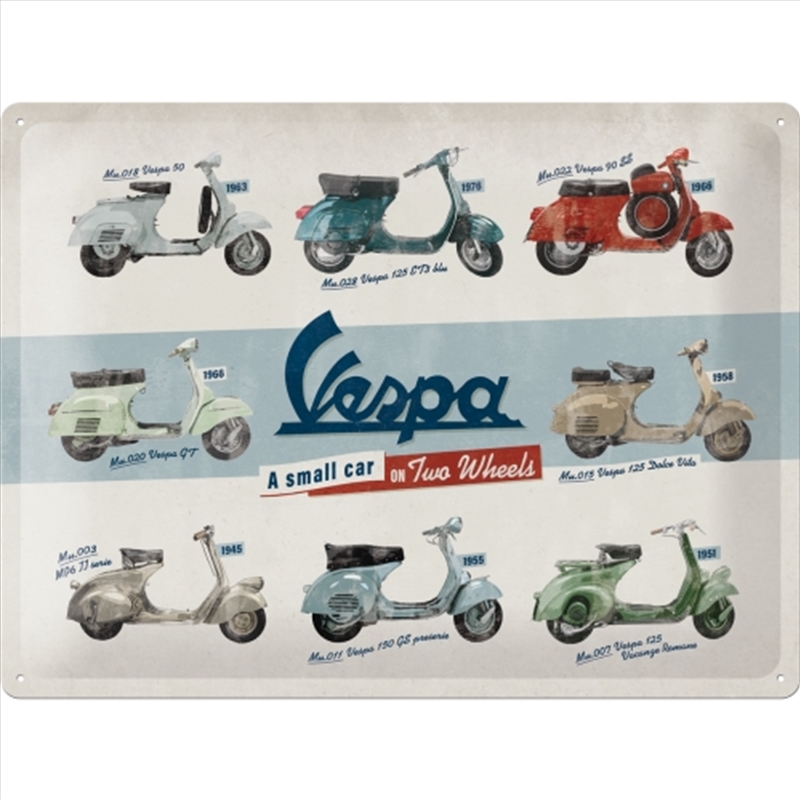 Nostalgic-Art Large Sign Vespa Model Chart 30x40x0.5cm/Product Detail/Posters & Prints