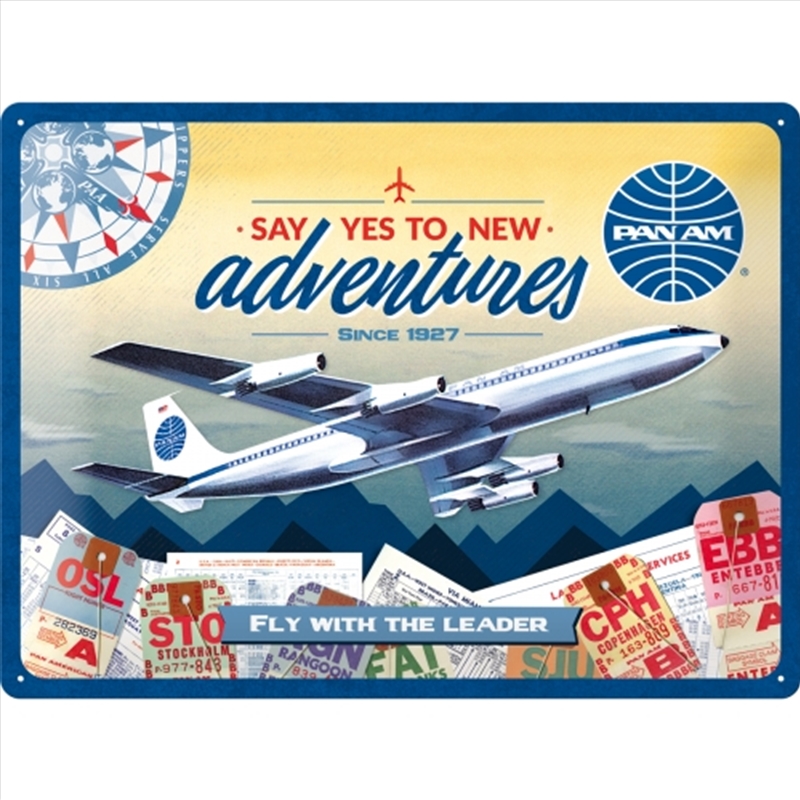 Nostalgic-Art Large Sign Pan Am New Adventures 30x40x0.5cm/Product Detail/Posters & Prints