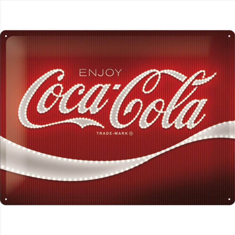 Nostalgic-Art Large Sign Coca-Cola Logo Red Lights 30x40x0.5cm/Product Detail/Posters & Prints