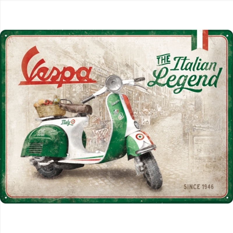 Nostalgic-Art Large Sign Vespa - Italian Legend 30x40x0.5cm/Product Detail/Posters & Prints