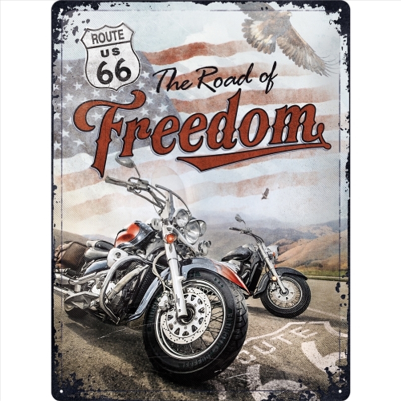 Nostalgic-Art Large Sign Route 66 Freedom 30x40x0.5cm/Product Detail/Posters & Prints
