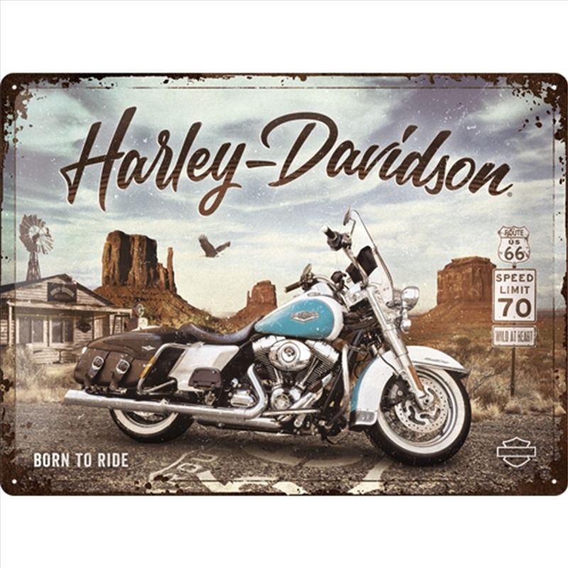 Nostalgic-Art Large Sign Harley-Davidson Route 66 Road King Classic 30x40x0.5cm/Product Detail/Posters & Prints