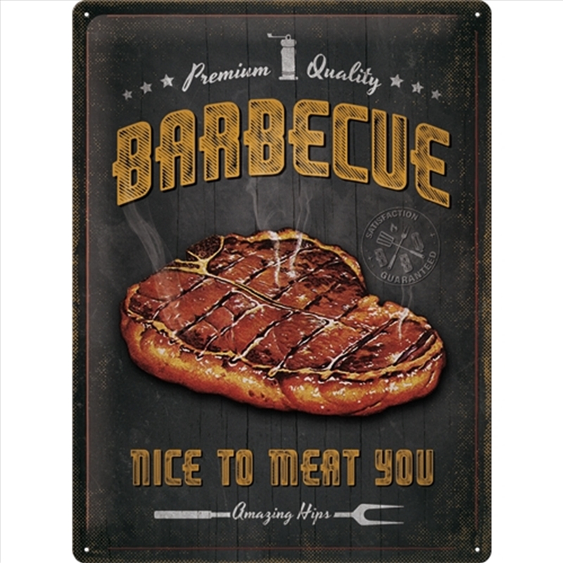 Nostalgic-Art Large Sign BBQ - Nice to Meat You 30x40x0.5cm/Product Detail/Posters & Prints