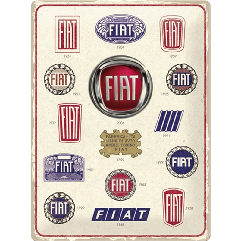 Nostalgic-Art Large Sign Fiat Logo Evolution 30x40x0.5cm/Product Detail/Posters & Prints
