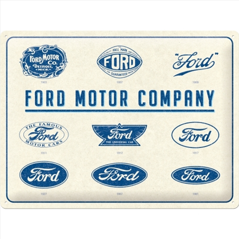 Nostalgic-Art Large Sign Ford Logo Evolution 30x40x0.5cm/Product Detail/Posters & Prints