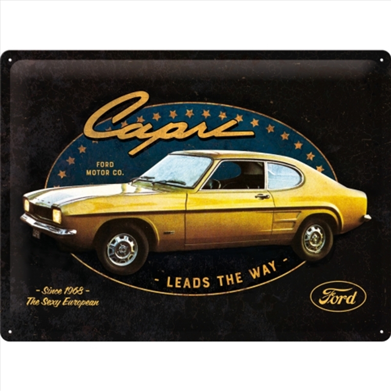 Nostalgic-Art Large Sign Ford Capri Leads The Way 30x40cm 30x40x0.5cm/Product Detail/Posters & Prints