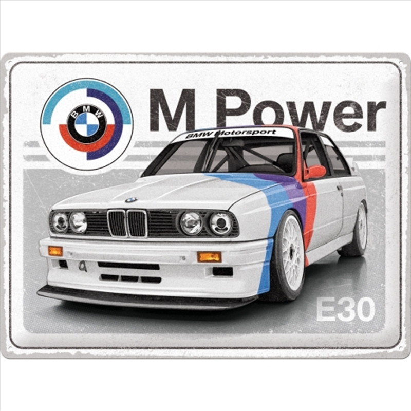 Nostalgic-Art Large Sign BMW Motorsport M Power E30 30x40x0.5cm/Product Detail/Posters & Prints