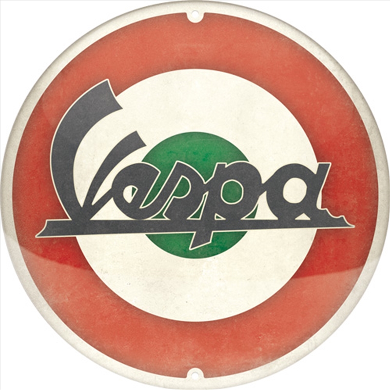 Nostalgic-Art Round Tin Sign Vespa - Logo Italian 35x35x0.5cm/Product Detail/Posters & Prints