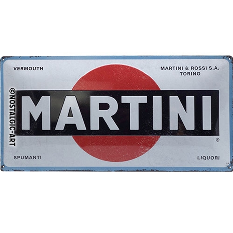 Nostalgic-Art Long Sign Martini - Logo White 25x50x0.3cm/Product Detail/Posters & Prints