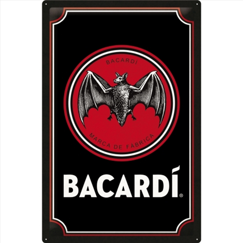 Nostalgic-Art XL Sign Bacardi Logo Black 40x60cm 40x60x0.5cm/Product Detail/Posters & Prints