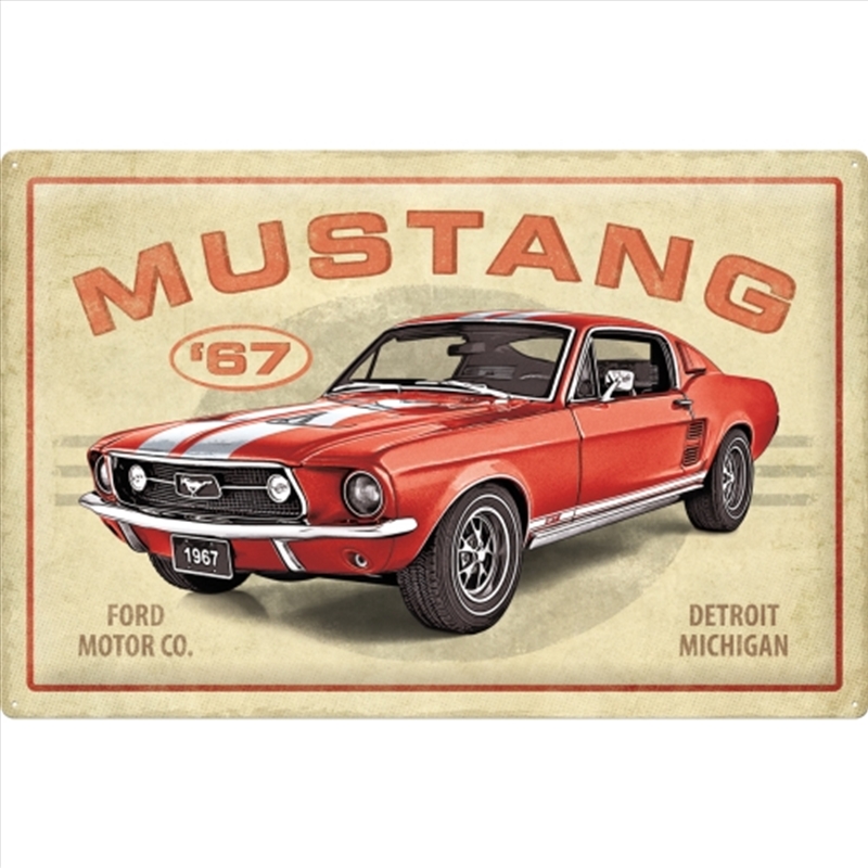 Nostalgic-Art XL Sign Ford Mustang GT 1967 Red 40x60cm 40x60x0.5cm/Product Detail/Posters & Prints