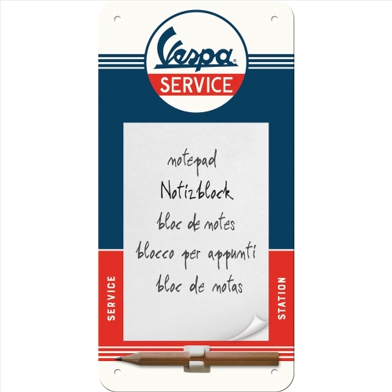 Nostalgic-Art Magnetic Notepad Vespa Service 20x10x2cm/Product Detail/Stationery