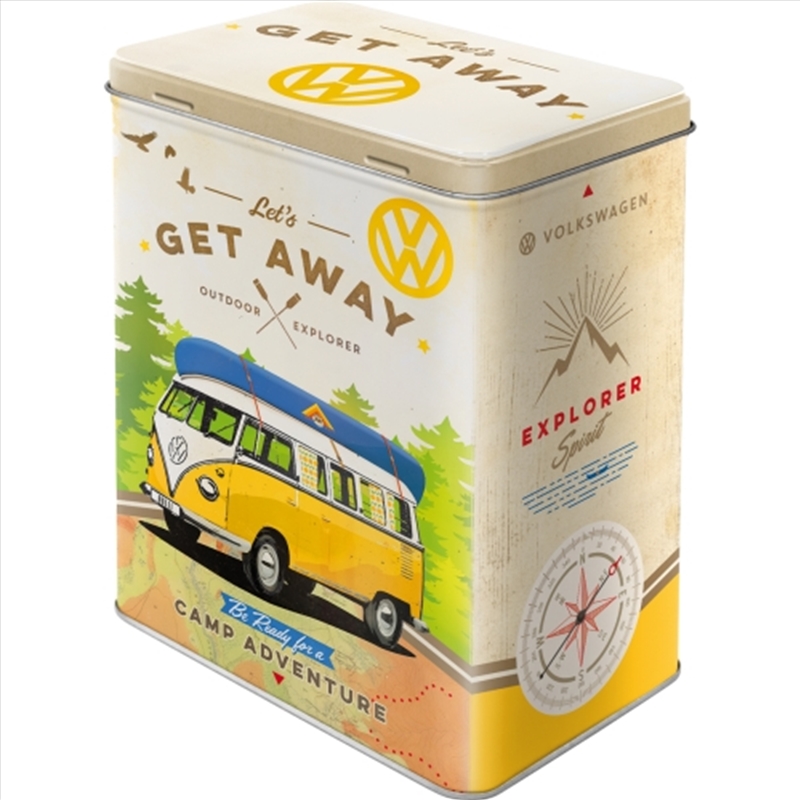 Nostalgic-Art Tin Storage Box Large VW Bulli - Let's Get Away 10x14x20cm/Product Detail/Homewares