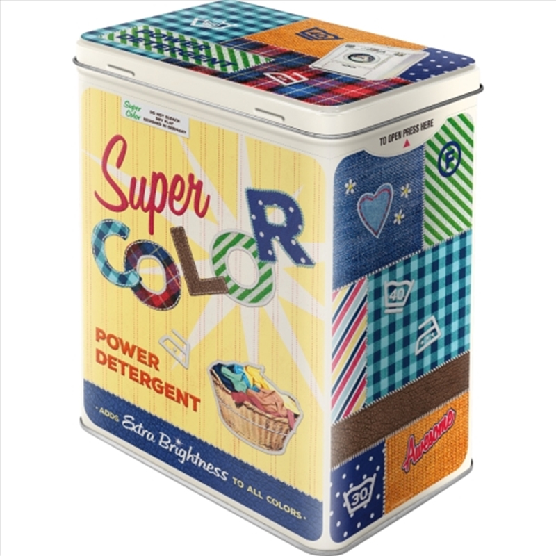 Nostalgic-Art Tin Storage Box Large Super Color Detergent 10x14x20cm/Product Detail/Homewares