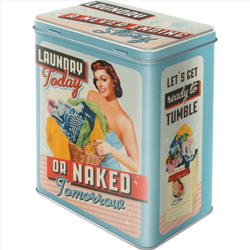 Nostalgic-Art Tin Storage Box Large Laundry Today 10x14x20cm/Product Detail/Homewares