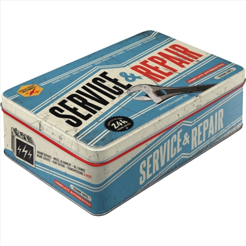 Nostalgic-Art Flat Storage Tin Service & Repair 23x16x7cm/Product Detail/Homewares