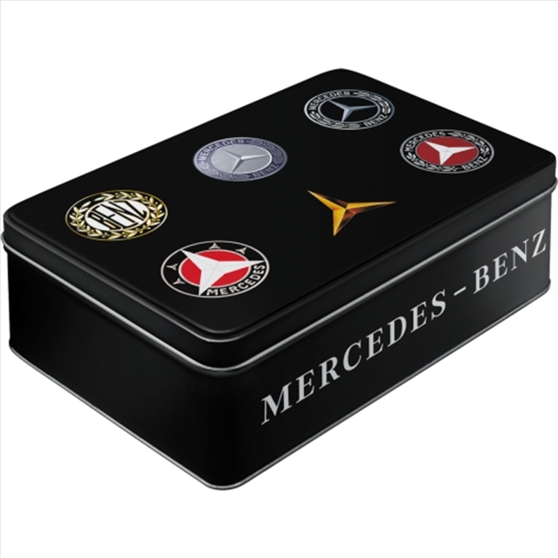 Nostalgic-Art Flat Storage Tin Mercedes-Benz Logo Evolution 23x16x7cm/Product Detail/Homewares