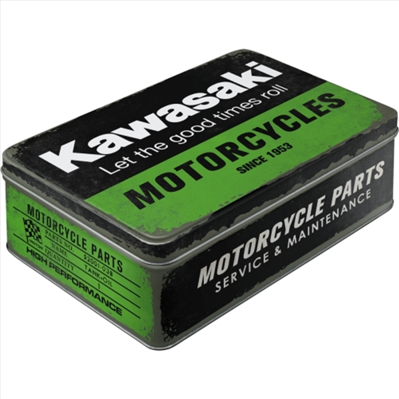 Nostalgic-Art Flat Storage Tin Kawasaki Motorcycles 23x16x7cm/Product Detail/Homewares