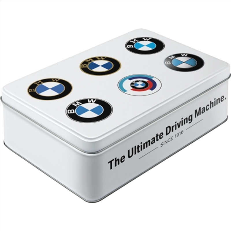 Nostalgic-Art Flat Storage Tin BMW Logo Evolution 23x16x7cm/Product Detail/Homewares