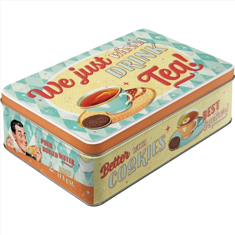 Nostalgic-Art Flat Storage Tin Tea and Cookies Together 23x16x7cm/Product Detail/Homewares
