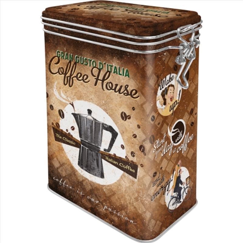Nostalgic-Art Clip Top Storage Tin Coffee House 7.5x11x17.5cm/Product Detail/Homewares