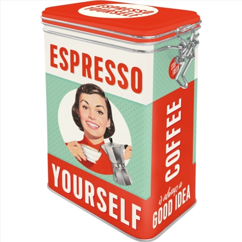 Nostalgic-Art Clip Top Storage Tin Espresso Yourself 7.5x11x17.5cm/Product Detail/Homewares
