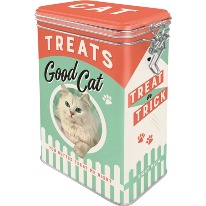 Nostalgic-Art Clip Top Storage Tin Cat Treats 7.5x11x17.5cm/Product Detail/Homewares