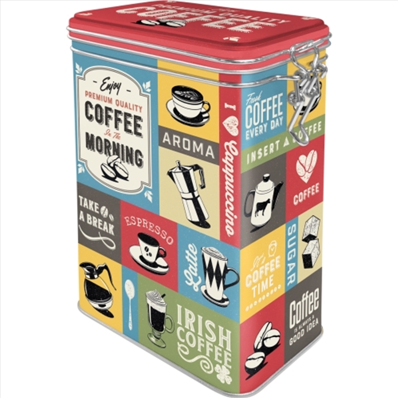 Nostalgic-Art Clip Top Storage Tin Coffee Collage 7.5x11x17.5cm/Product Detail/Homewares