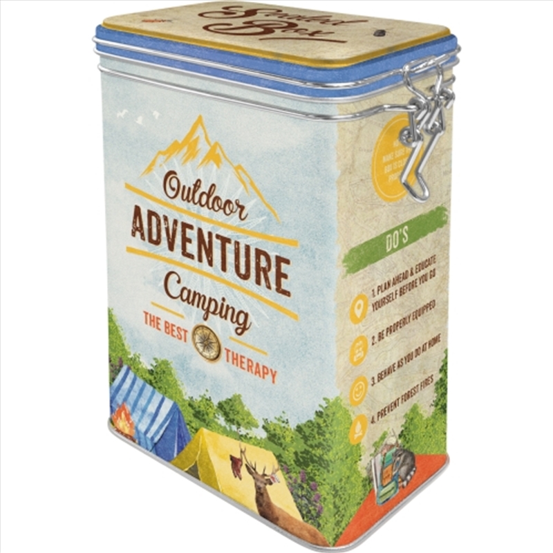 Nostalgic-Art Clip Top Storage Tin Outdoor Camping Adventure 7.5x11x17.5cm/Product Detail/Homewares
