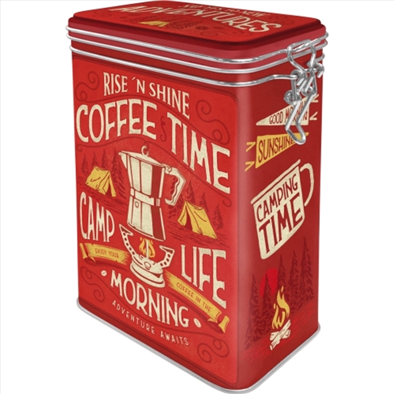 Nostalgic-Art Clip Top Storage Tin Coffee Time Camp Life 7.5x11x17.5cm/Product Detail/Homewares