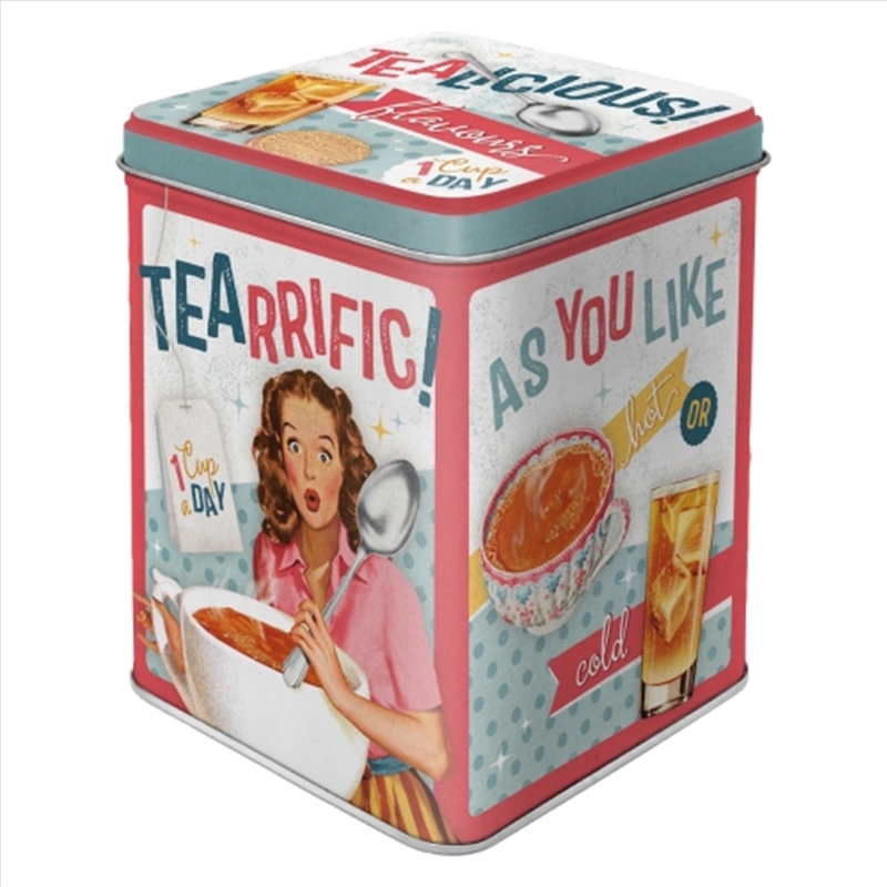 Nostalgic-Art Tea Storage Tin Tealicious & Tearrific 7.5x7.5x9.5cm/Product Detail/Homewares
