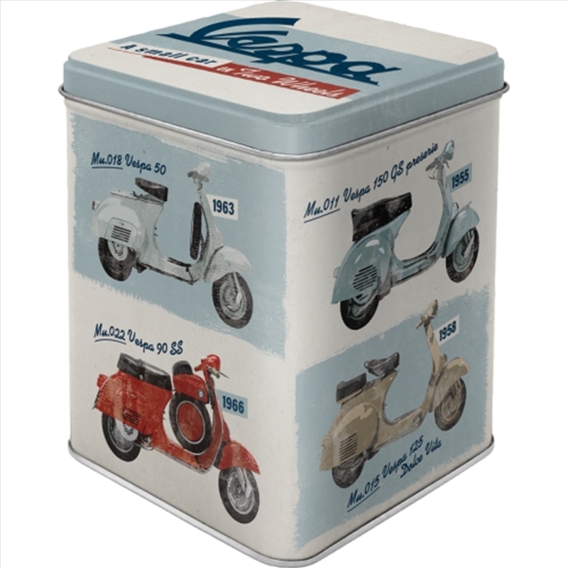 Nostalgic-Art Tea Storage Tin Vespa Model Chart 7.5x7.5x9.5cm/Product Detail/Homewares