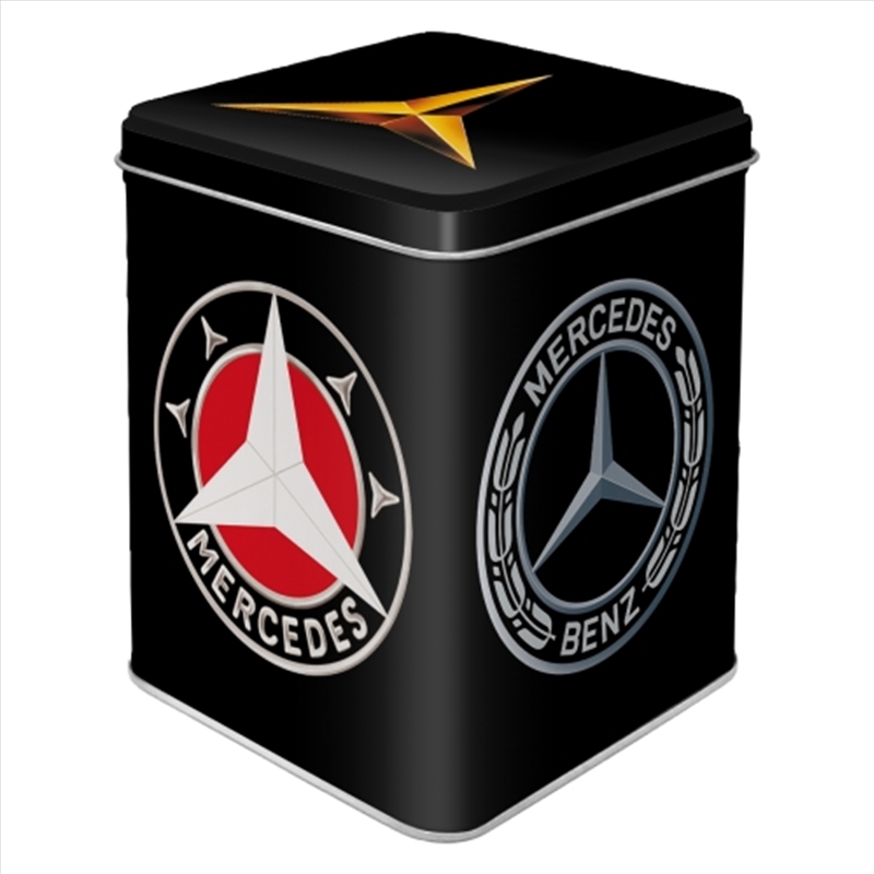 Nostalgic-Art Tea Storage Tin Mercedes-Benz Logo Evolution 7.5x7.5x9.5cm/Product Detail/Homewares