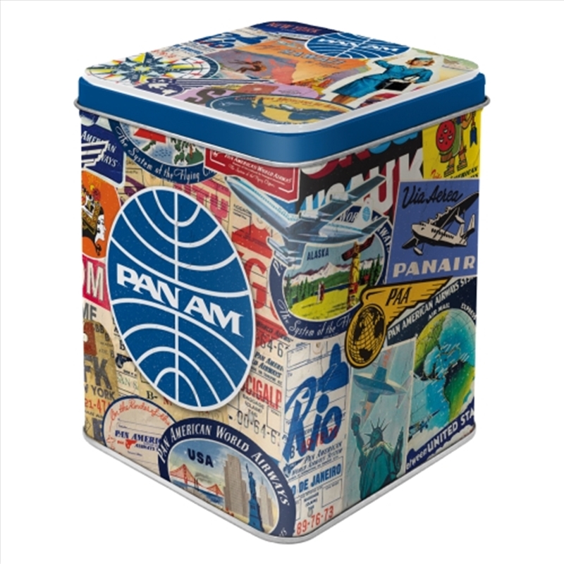 Nostalgic-Art Tea Storage Tin Pan Am Travel Collage 7.5x7.5x9.5cm/Product Detail/Homewares
