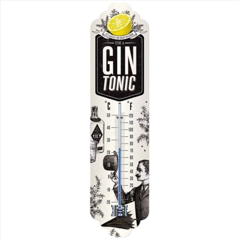 Nostalgic-Art Thermometer Gin & Tonic Weather 28x6.5x2cm/Product Detail/Homewares