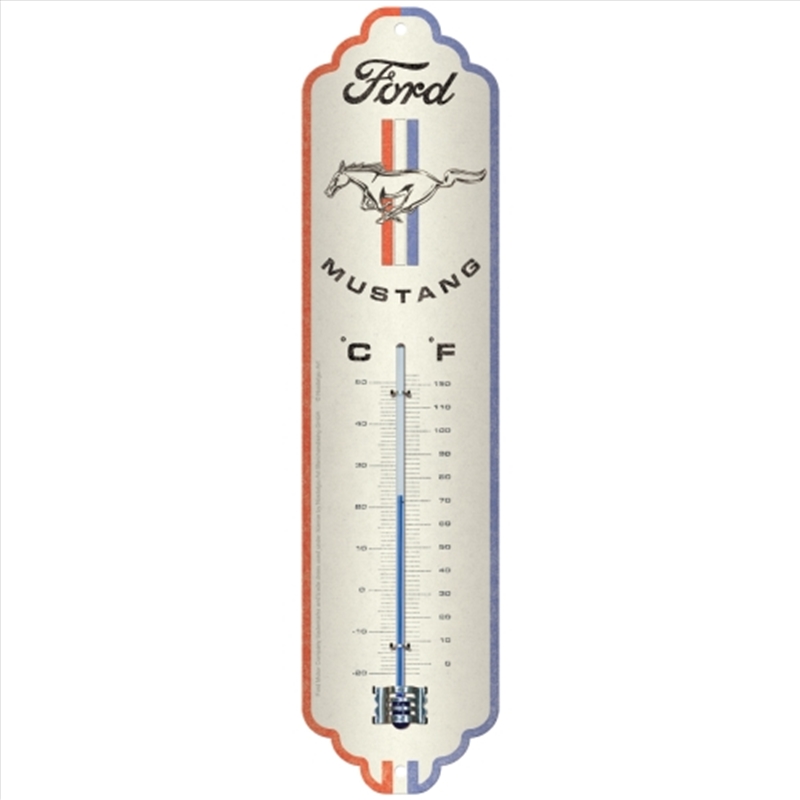 Nostalgic-Art Thermometer Ford Mustang - Horse & Stripes Logo 28x6.5x2cm/Product Detail/Homewares