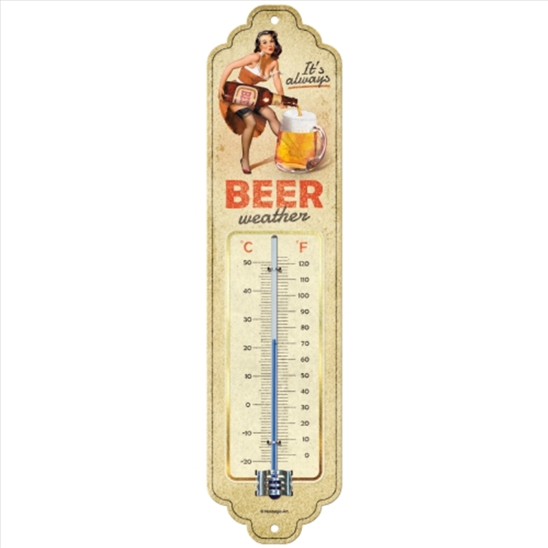 Nostalgic-Art Thermometer It's Always Beer Weather 28x6.5x2cm/Product Detail/Homewares