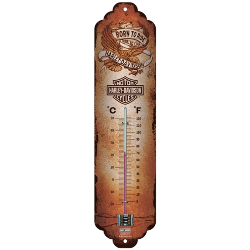 Nostalgic-Art Thermometer Harley Davidson Born To Ride Eagle 28x6.5x2cm/Product Detail/Homewares