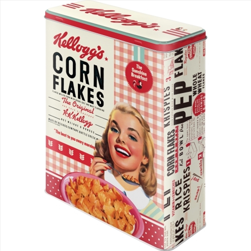 Nostalgic-Art Tin Storage Box XL Kellogg's - Girl Corn Flakes 8x19x26cm/Product Detail/Homewares