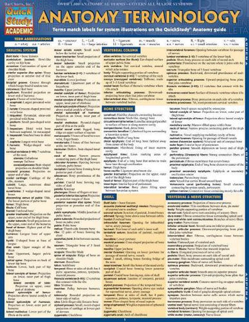 Anatomy Terminology Reference/Product Detail/Healthcare