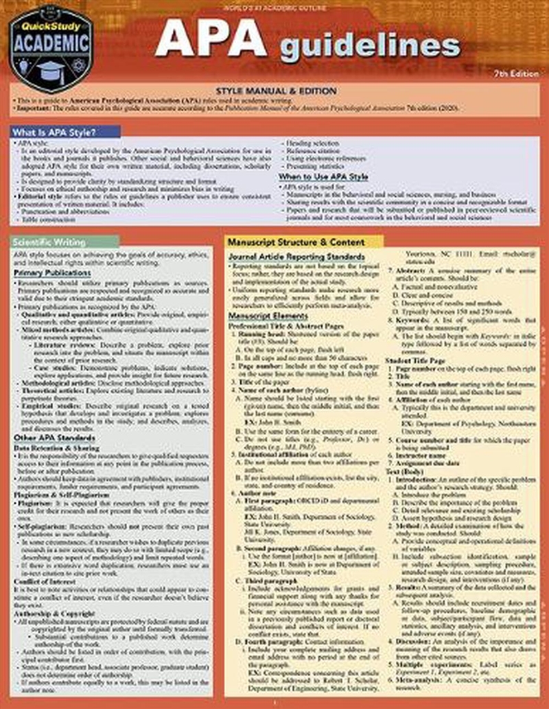 APA Guidelines/Product Detail/Psychology