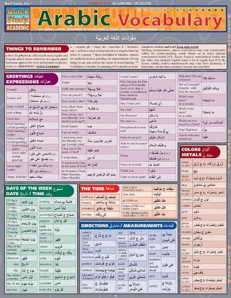 Arabic Vocabulary/Product Detail/Language & Linguistics