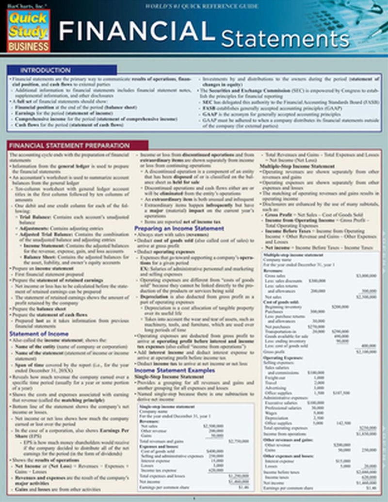 Financial Statements/Product Detail/Accounting & Finance