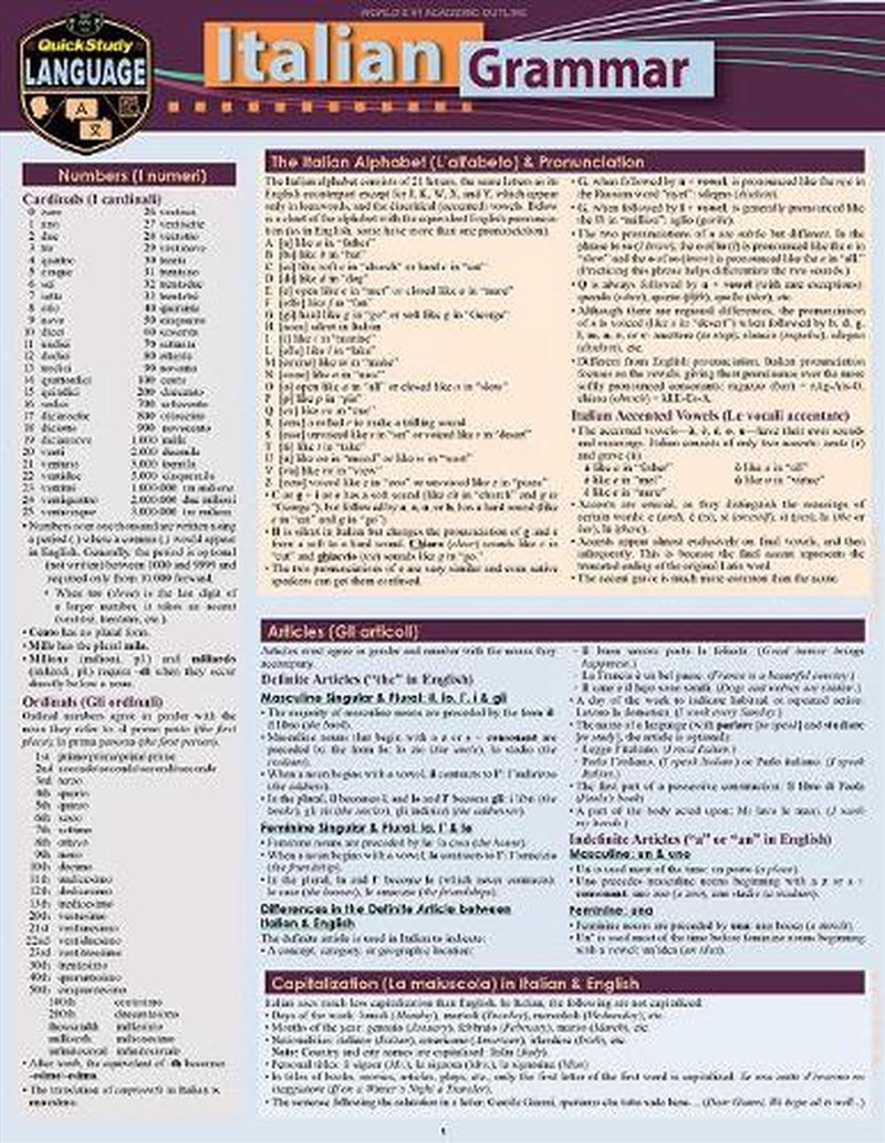 Italian Grammar/Product Detail/Language & Linguistics