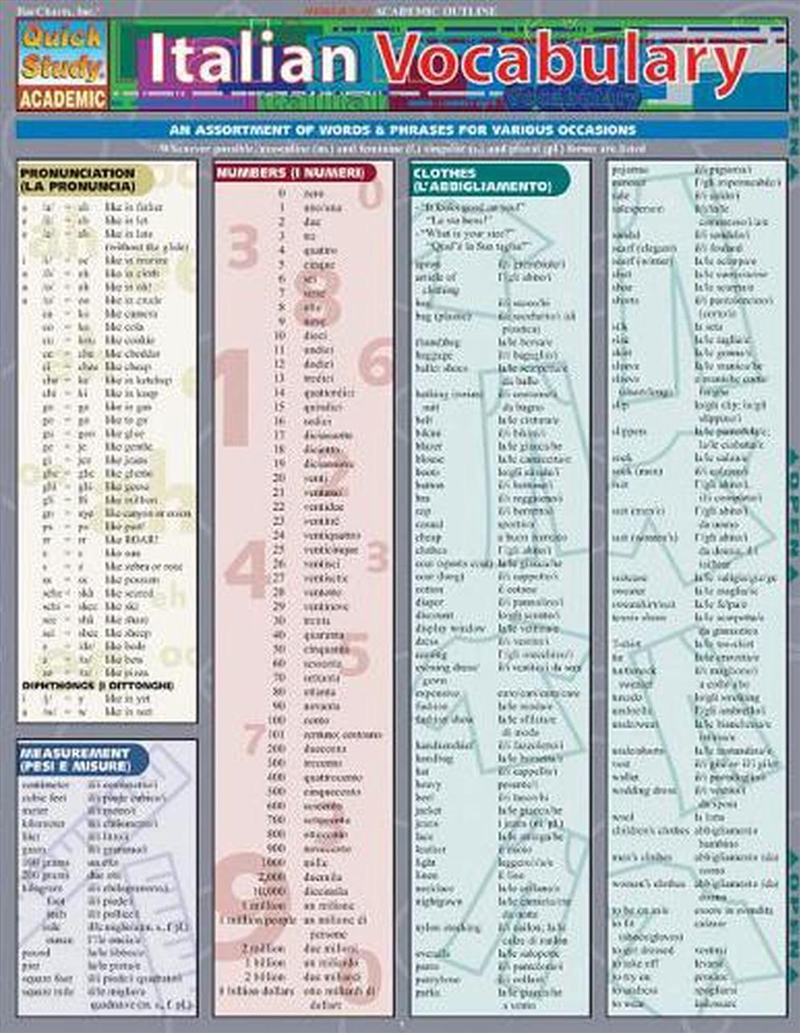 Italian Vocabulary/Product Detail/Language & Linguistics