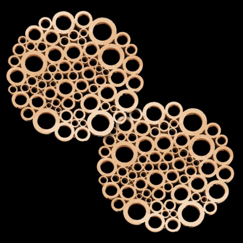 2pc Wooden Coaster Circles 10x10x0.3cm/Product Detail/Drinkware