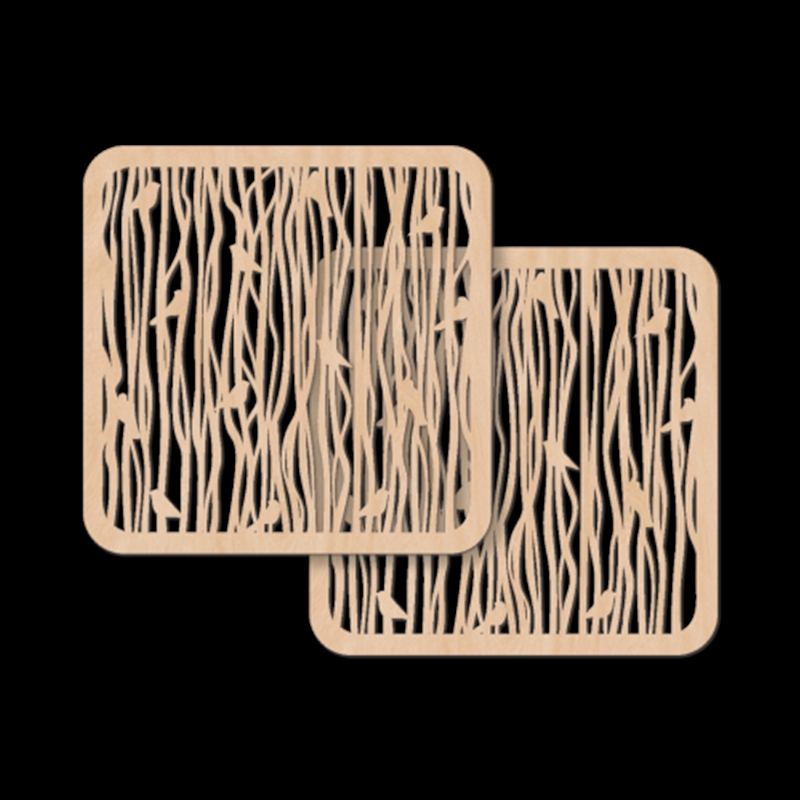 2pc Wooden Coasters Small Birds 10x10x0.3cm/Product Detail/Drinkware